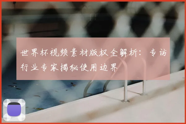 世界杯视频素材版权全解析:专访行业专家揭秘使用边界